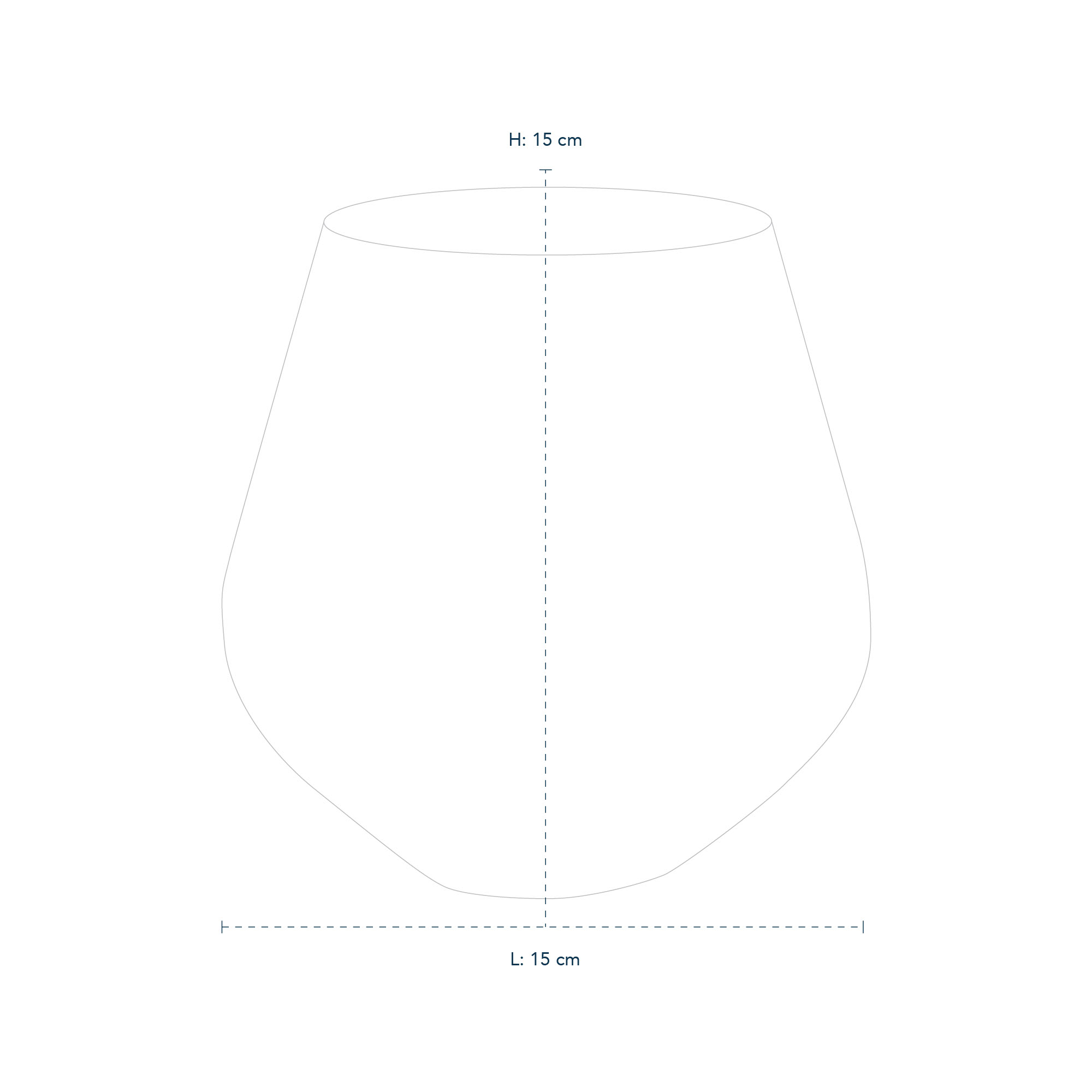 Line drawing of Black Fluted Mega Vase 15 CM